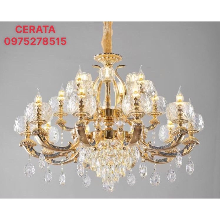 Đèn Chùm KIMILOG 6318 Pha lê, Tay Đúc Đặc Phù Hợp Trang Trí Phòng Khách, Nhà Hàng, quán cafe, Karaoke[TẶNG 15 bóng LED]