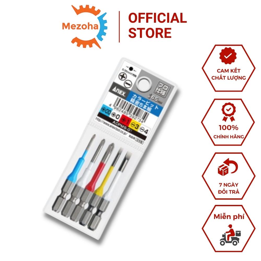 Bộ 5 mũi vít đủ kích cỡ dài 65mm Anex ACPM5-01 cao cấp made in Japan hàng chính hãng | Mezoha.vn