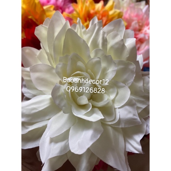 (Size Đại) Đầu bông hoa thược dược lụa cao cấp-trang trí,decor ,làm oản