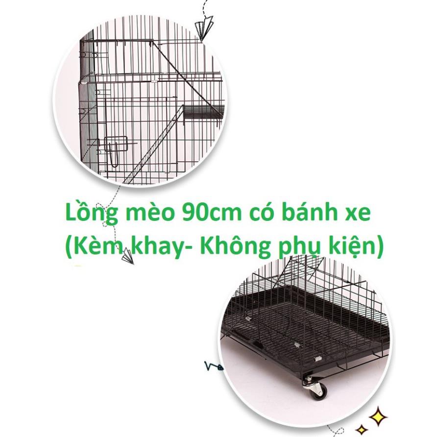 Orgo- Chuồng mèo 3 tầng to đẹp giá rẻ bằng sắt, thép sơn tĩnh điện có khay nhựa nhiều màu nuôi 2 con cao 90cm, size S