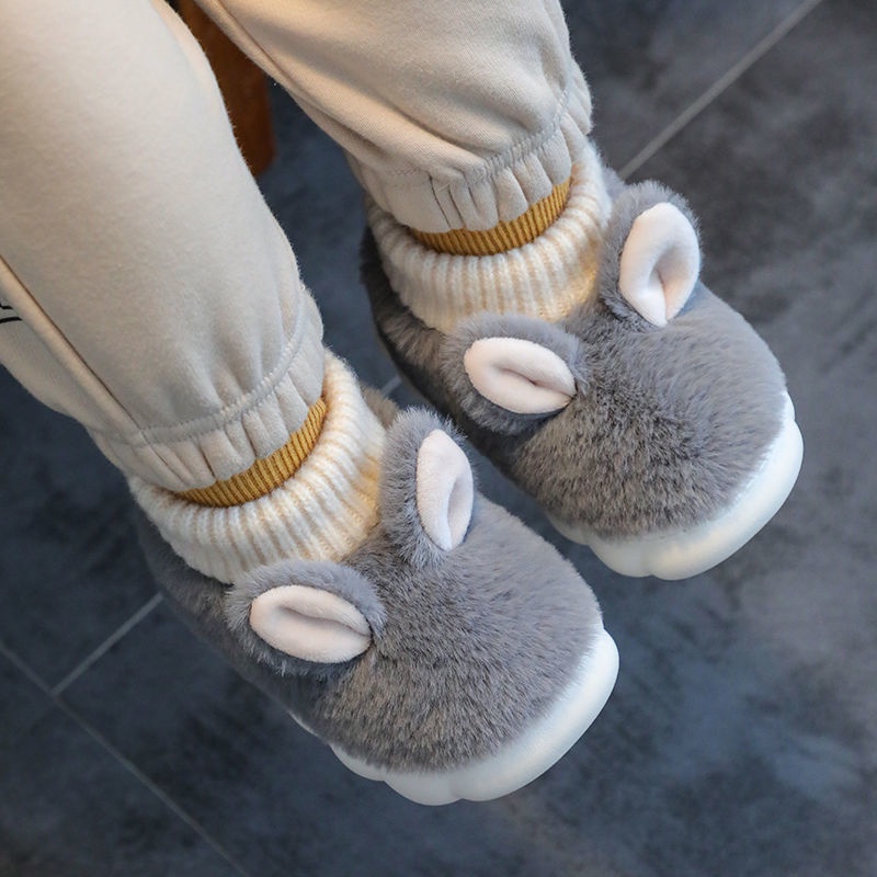 Dép Bông Gót Cao Chống Trượt Mùa Đông Cho Trẻ Em