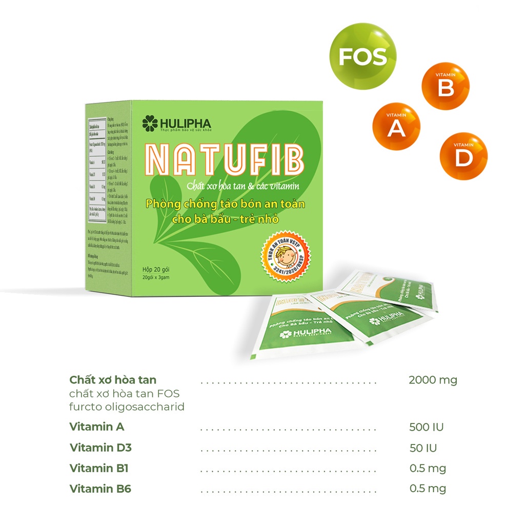 Natufib Chất Xơ Hòa Tan  Hỗ Trợ Phòng Táo Bón An Toàn Cho Bà Bầu, Trẻ Nhỏ