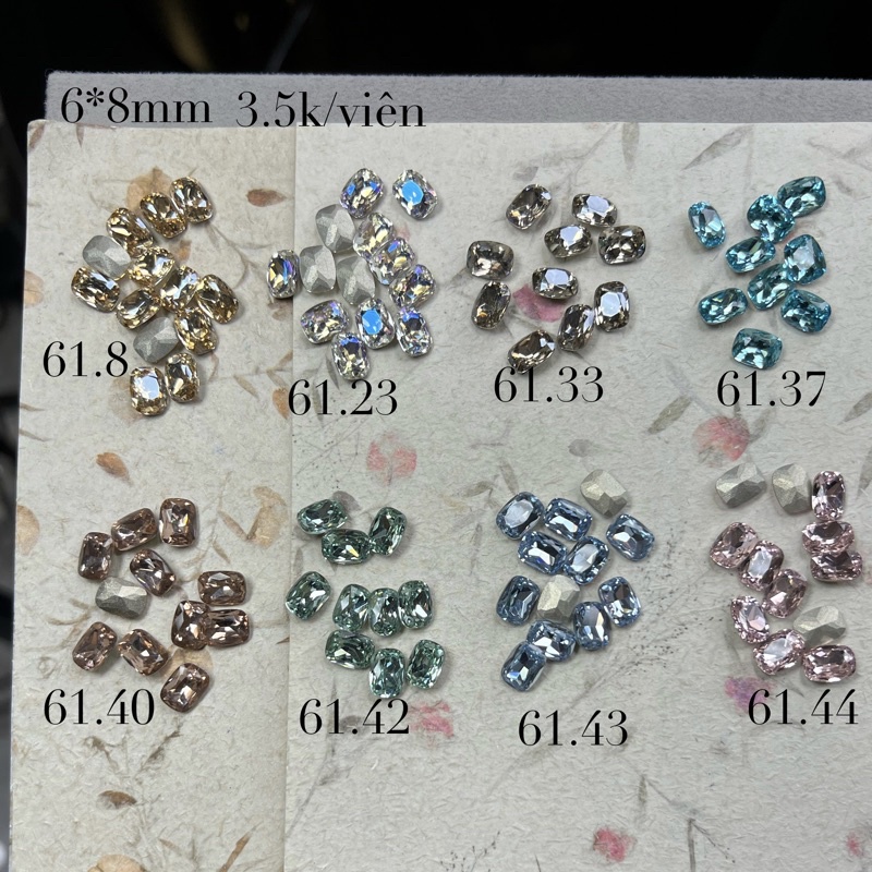 Đá khối đính móng tay cao cấp hình chữ nhật