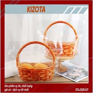Túi zip giỏ quai xách dùng dựng bánh kẹo quà tặng siêu dễ thương, set 50 túi zip kích thước to- KIZOTA