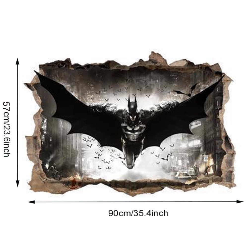 Decal 3D Người Dơi, Tranh Dán Tường Người Dơi Batman Siêu Anh Hùng DC