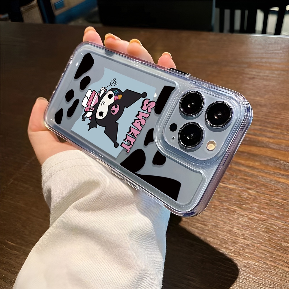 Ốp Điện Thoại Trong Suốt Họa Tiết Bò Sữa Kuromi Cho iphone 14ProMax 14Plus 13 11 12 7Plus X XR