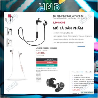Tai nghe Bluetooth cao cấp JayBirdX3 hàng Mỹ