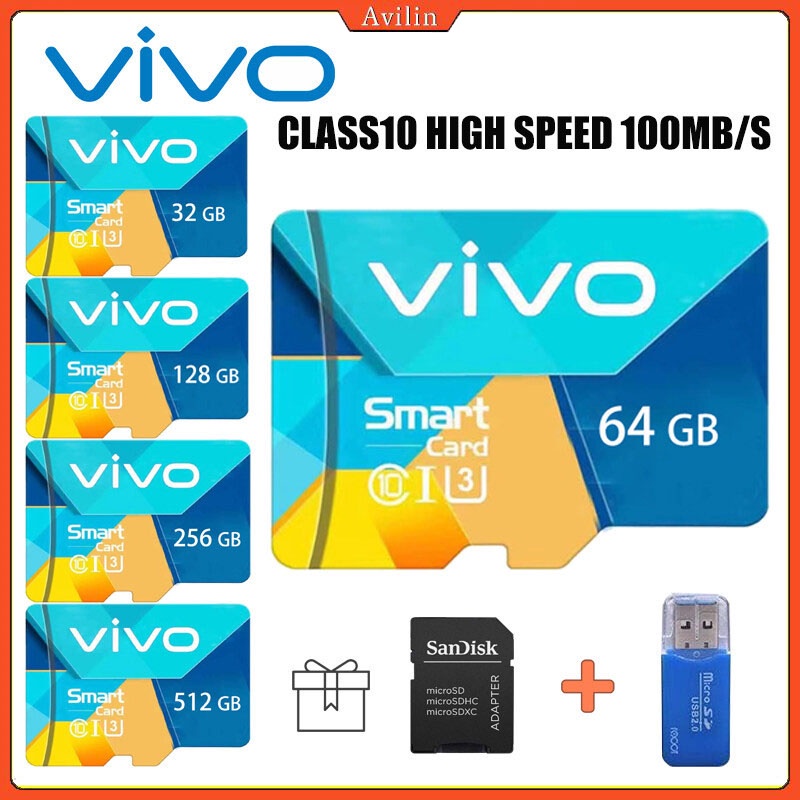 VIVO Thẻ Nhớ Micro SD 100MB / S Tốc Độ Cao C10 64GB / 512GB / 128GB / 256GB / 32GB / 16GB