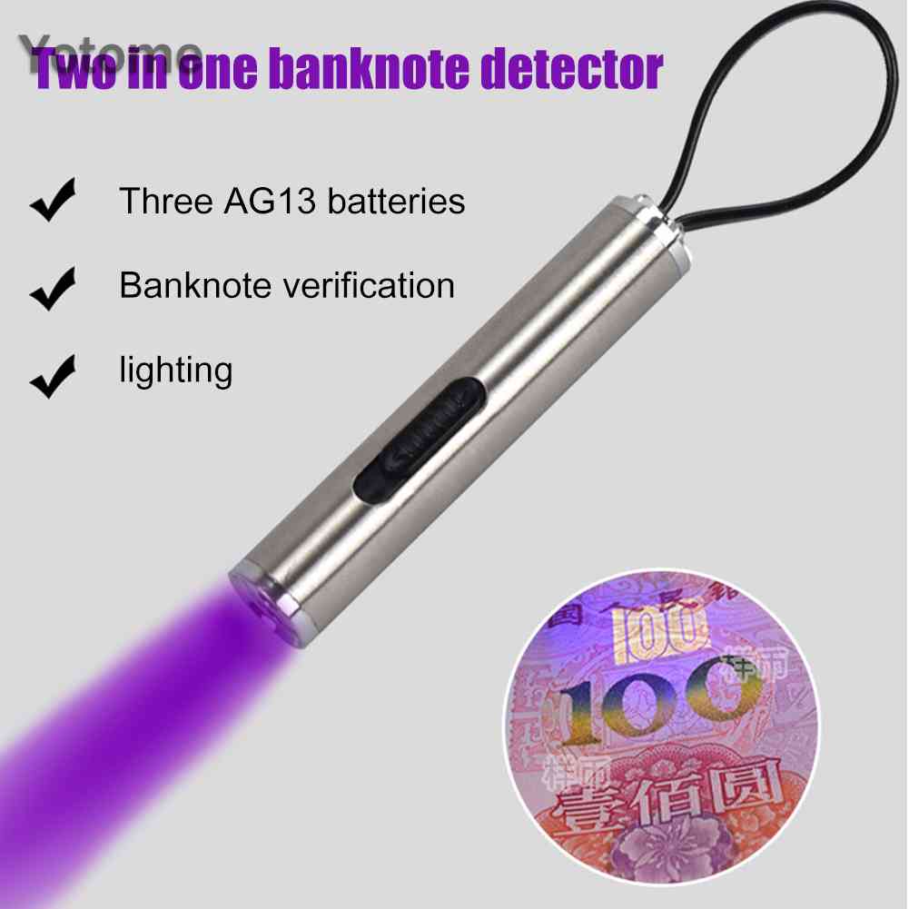 Đèn Pin LED UV Mini Bỏ Túi Bằng Thép Không Gỉ