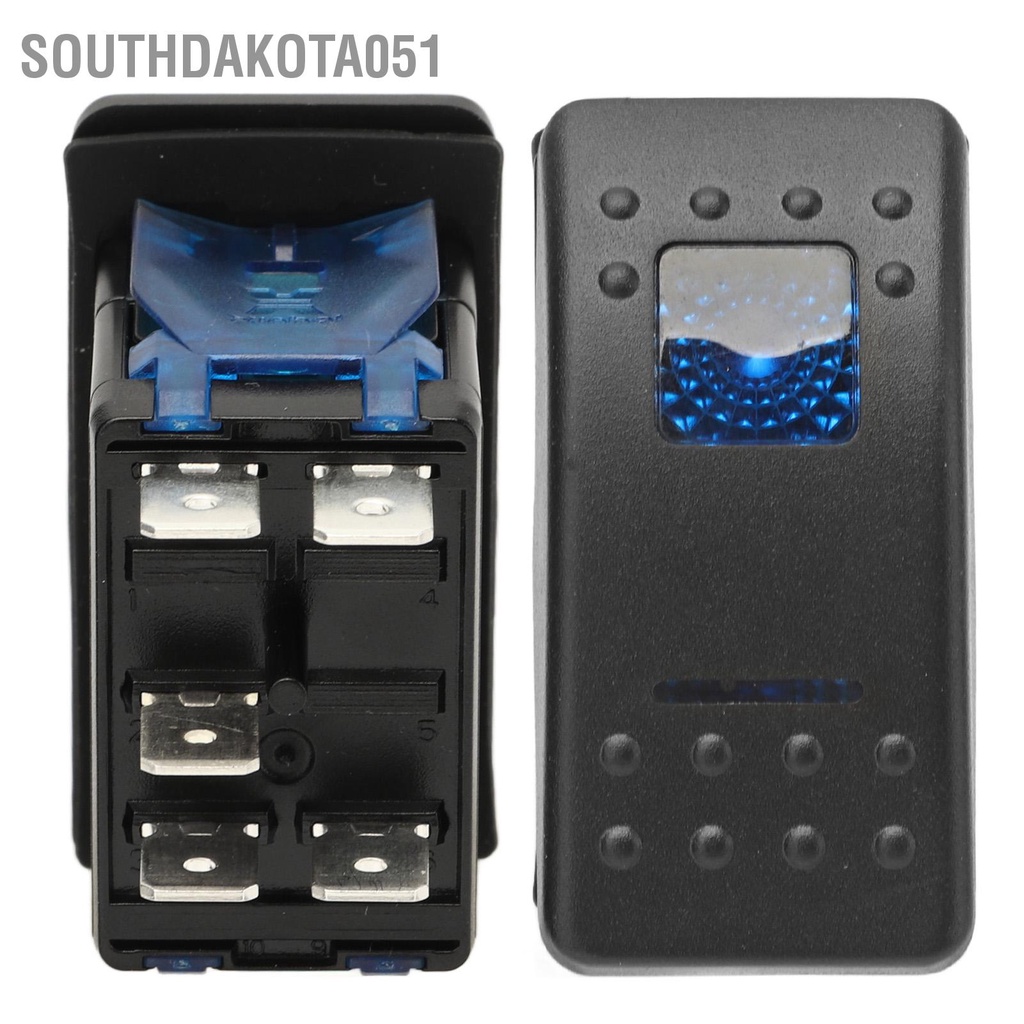 Công Tắc Bật / Tắt Đèn LED 5Pin Chống Nước Màu Xanh Dương Cho Tàu Thuyền SUV / Xe Tải 12 24V