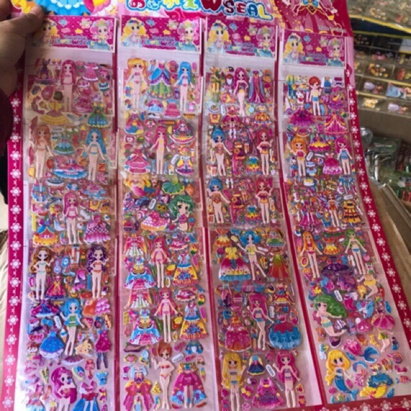 Sỉ vỉ 20 túi dán hình công chúa 3d.