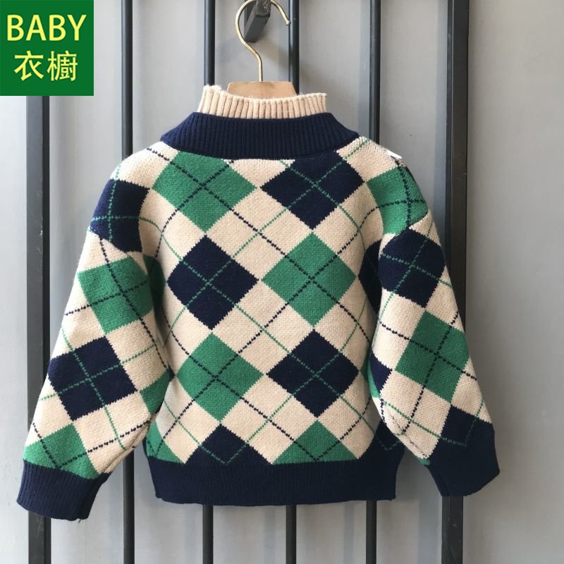 Áo Sweater Giả Hai Lớp Dáng Rộng Phong Cách Hàn Quốc Thời Trang Thu Đông Cho Bé Trai
