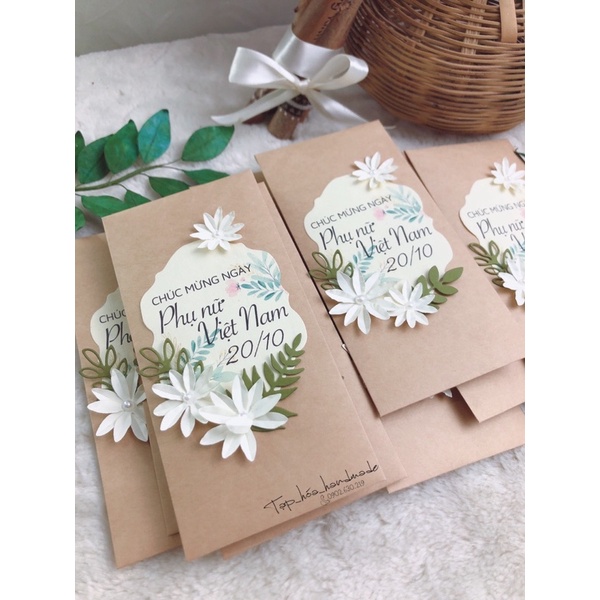 Phong bì chúc mừng ngày phụ nữ Việt Nam - Hàng thủ công Vintage