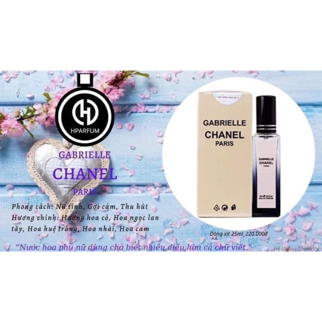 Nước hoa mini Pháp Hparfum CHANEL GABRIELLE Nữ dạng xịt 25ml