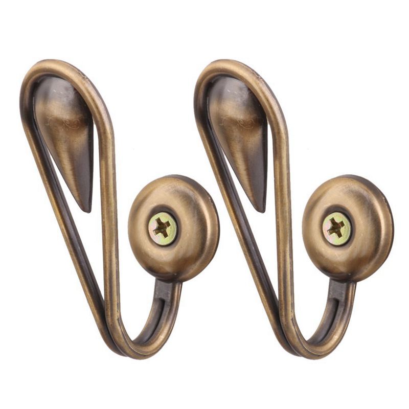 1 Cặp Móc Buộc Rèm Cửa Bằng Hợp Kim Hình Giọt Nước Vintage (Màu Đồng)