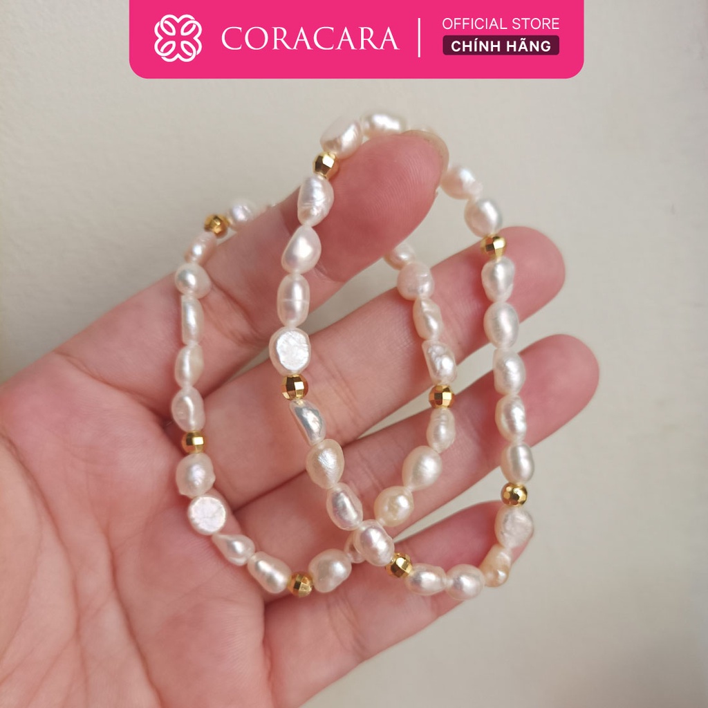 Vòng Tay Chuỗi Hạt Ngoc Trai Nước Ngọt Hạt Gạo 5x8mm