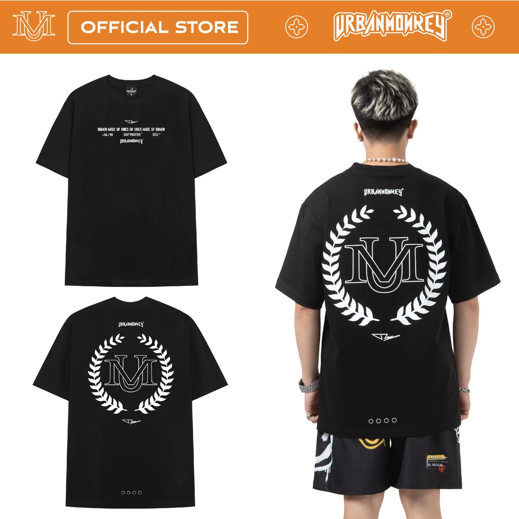 Áo Thun URBAN MONKEY DELUXE BIG LOGO Đen Thiết Kế Cơ Bản Dễ Phối | MAN | WOMAN | T-SHIRT