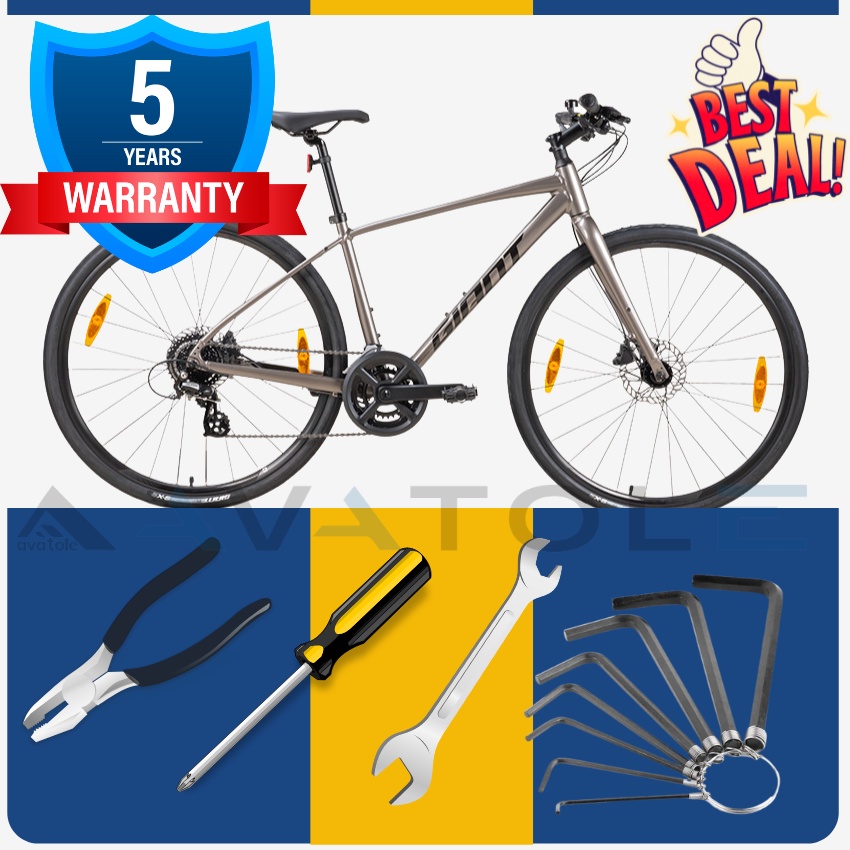 Xe đạp touring 2023 Giant Escape 2 Disc, Khung sườn ALUXX-Grade Aluminum, disc, Phanh Tektro, Bộ chuyển số Shimano Altus