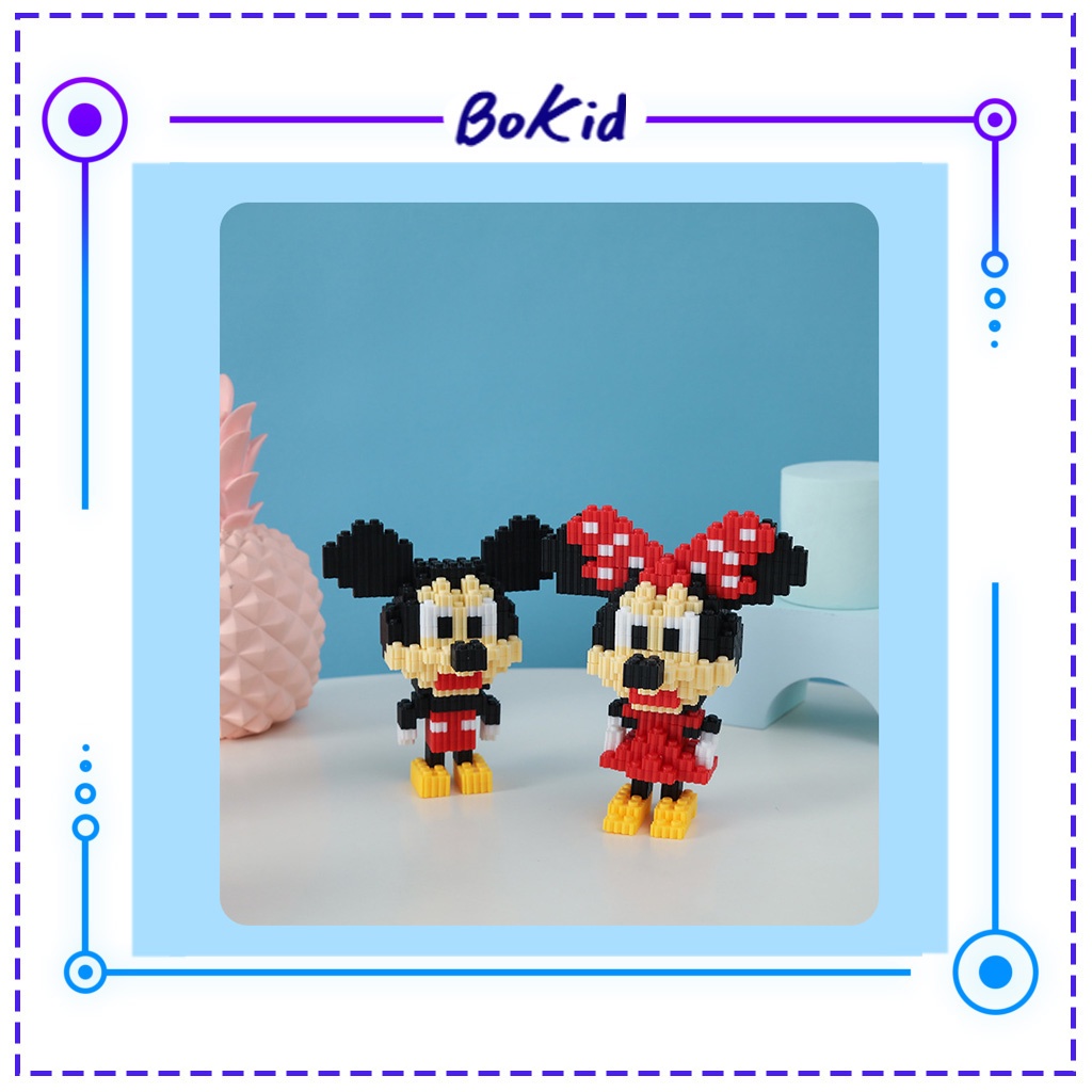Disney khối Lego xếp hình Nhân Vật Hoạt Họa Mickey, Minnie và Ducky Dễ Thương giúp bé phát triển trí tuệ