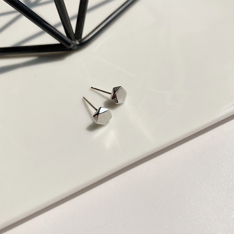 Bông Tai Bạc 925 Hình Ghim Cài Nhỏ Đơn Giản Màu Đen Thời Trang Cho Nữ