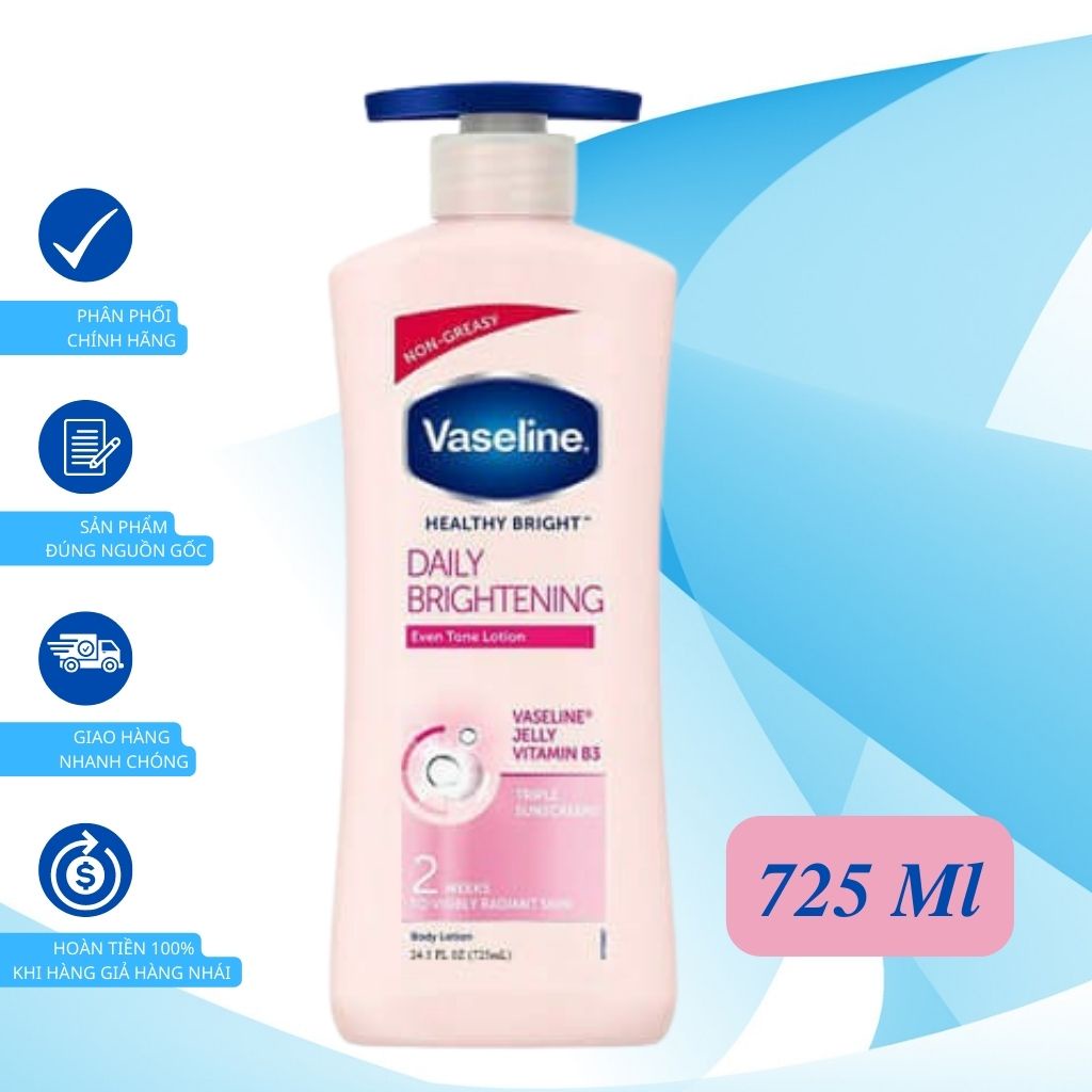 Sữa Dưỡng Thể Vaseline 725ml Body Lotion - Trắng Da ,Mịn Màng, Cấp Ẩm Chuyên Sâu , Phù Hợp Cho Làn Da.