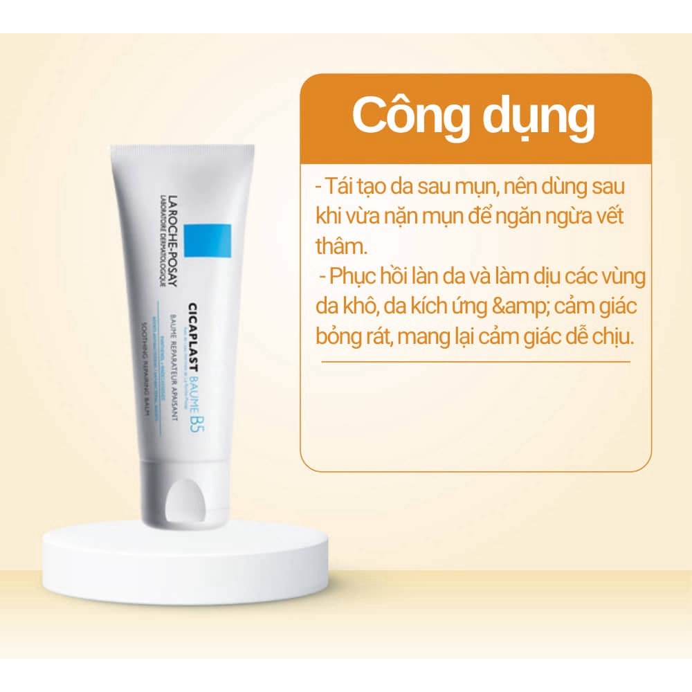 Kem Dưỡng La Roche-Posay CICAPLAST BAUME B5 40ml Dưỡng ẩm và phục hồi da chính hãng Pháp