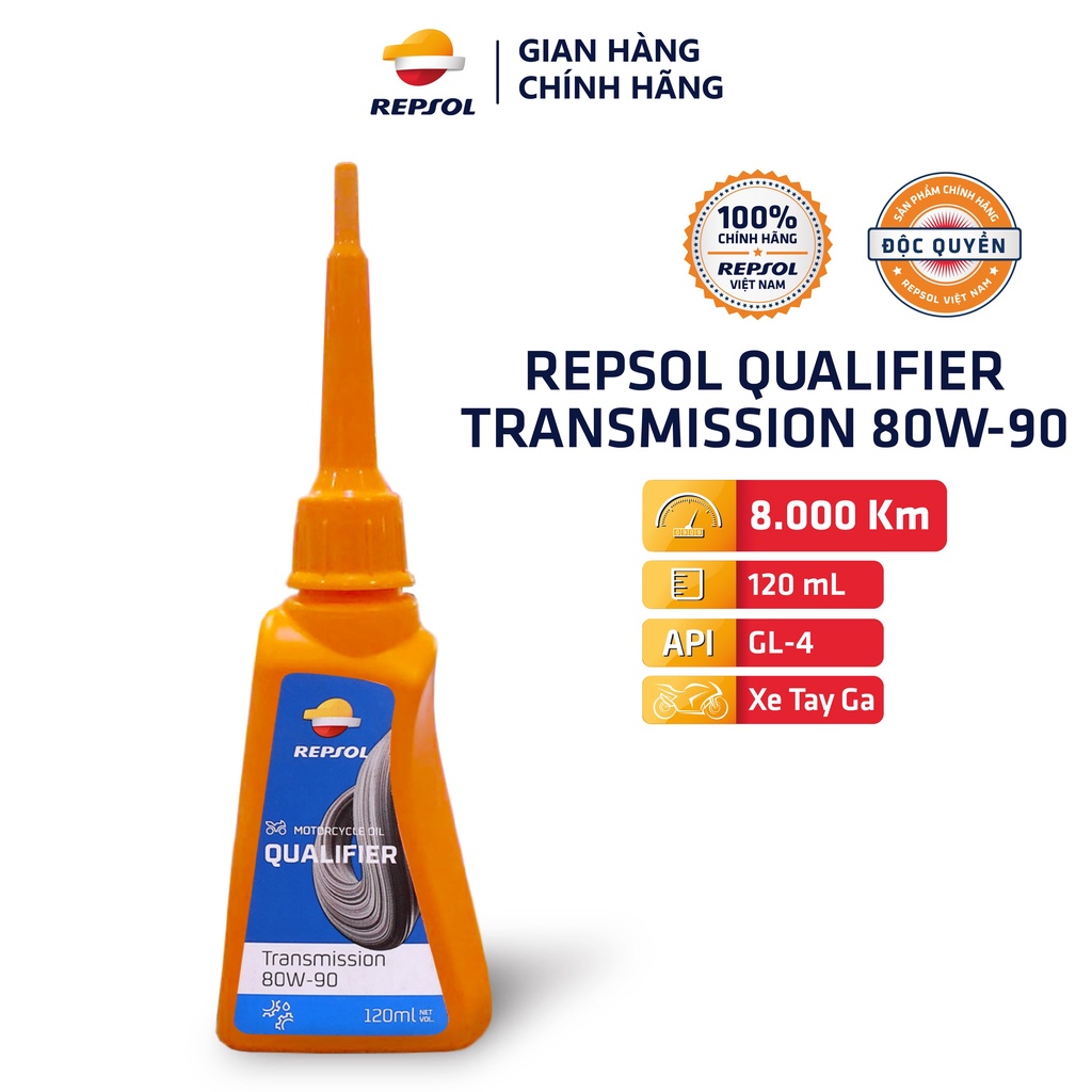 Combo Dầu Nhớt Xe Tay Ga Repsol Smarter Scooter MB 10w40 800ml + Nhớt Hộp Số Repsol 120ml