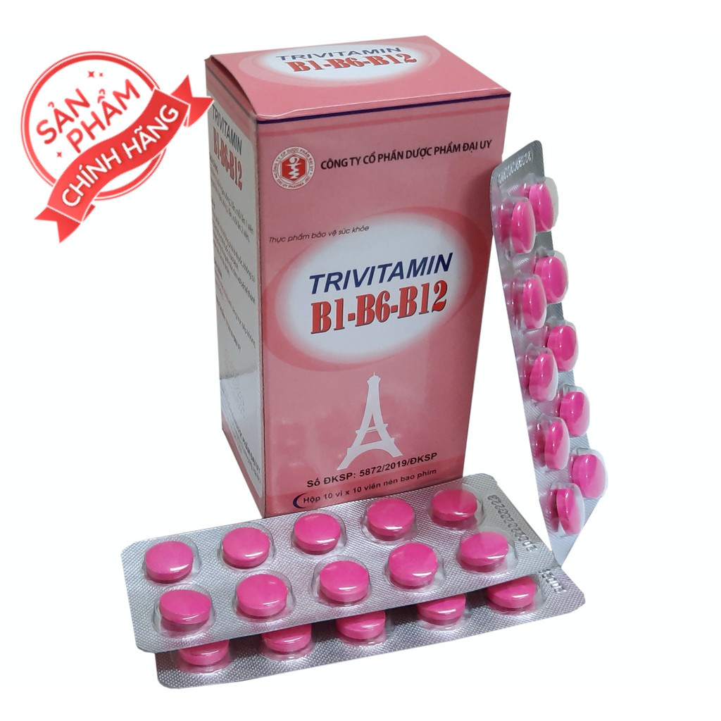 Vitamin 3B B1-B6-B12 Đại Uy (Hộp 10 vỉ x 10 viên nén)