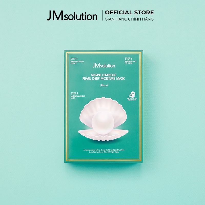 Mặt Nạ Ngọc Trai Dưỡng Ẩm Chuyên Sâu 3 Bước JMsolution Marine Luminous Pearl Deep Moisture Mask Pearl 10 Miếng