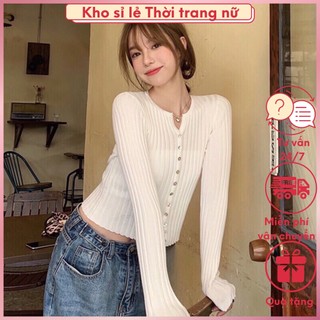 Hàng có sẵn_8021. áo len khuy dọc thanh lịch basic
