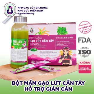 Bột Mầm Gạo Lứt Cần Tây Nguyên Chất Cô Gái Bhnong, Bột Gạo Lứt Giảm Cân, Vị Ngọt Dễ Uống