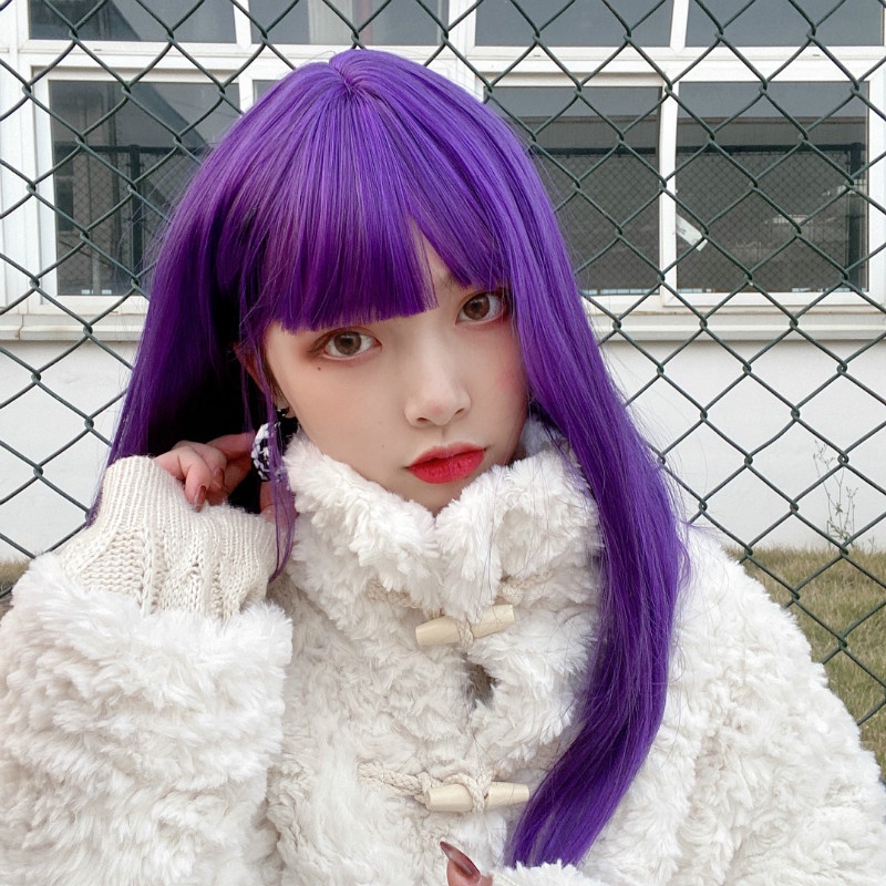 Tóc Giả Thẳng Dài Ngang Vai Màu Đen / Nâu Phong Cách Lolita Cho Nữ