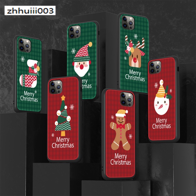 Ốp Điện Thoại Tpu + Kính Cường Lực Họa Tiết Giáng Sinh Cho Iphone 13 / 13 Pro