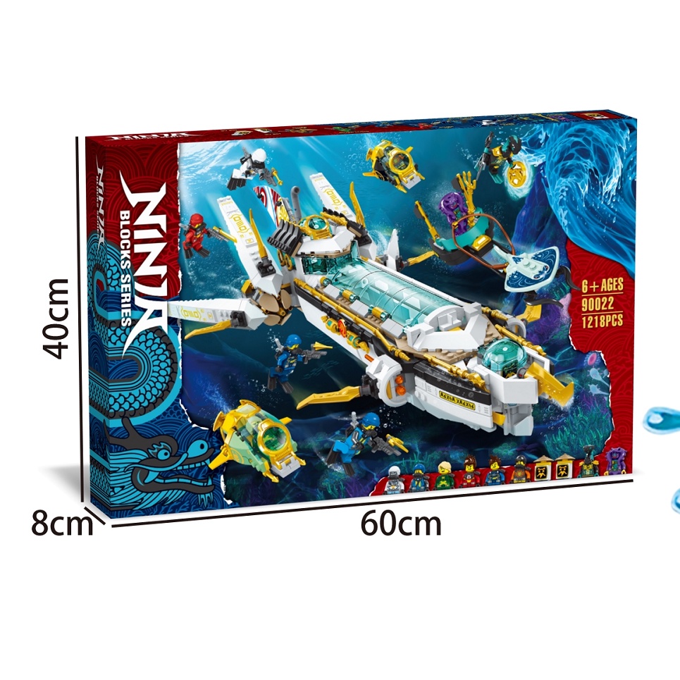 Đồ chơi xếp hình Lắp Ráp mô hình 90022 Underwater Submarine Bounty Ship Bricks Ninja Compatible 71756