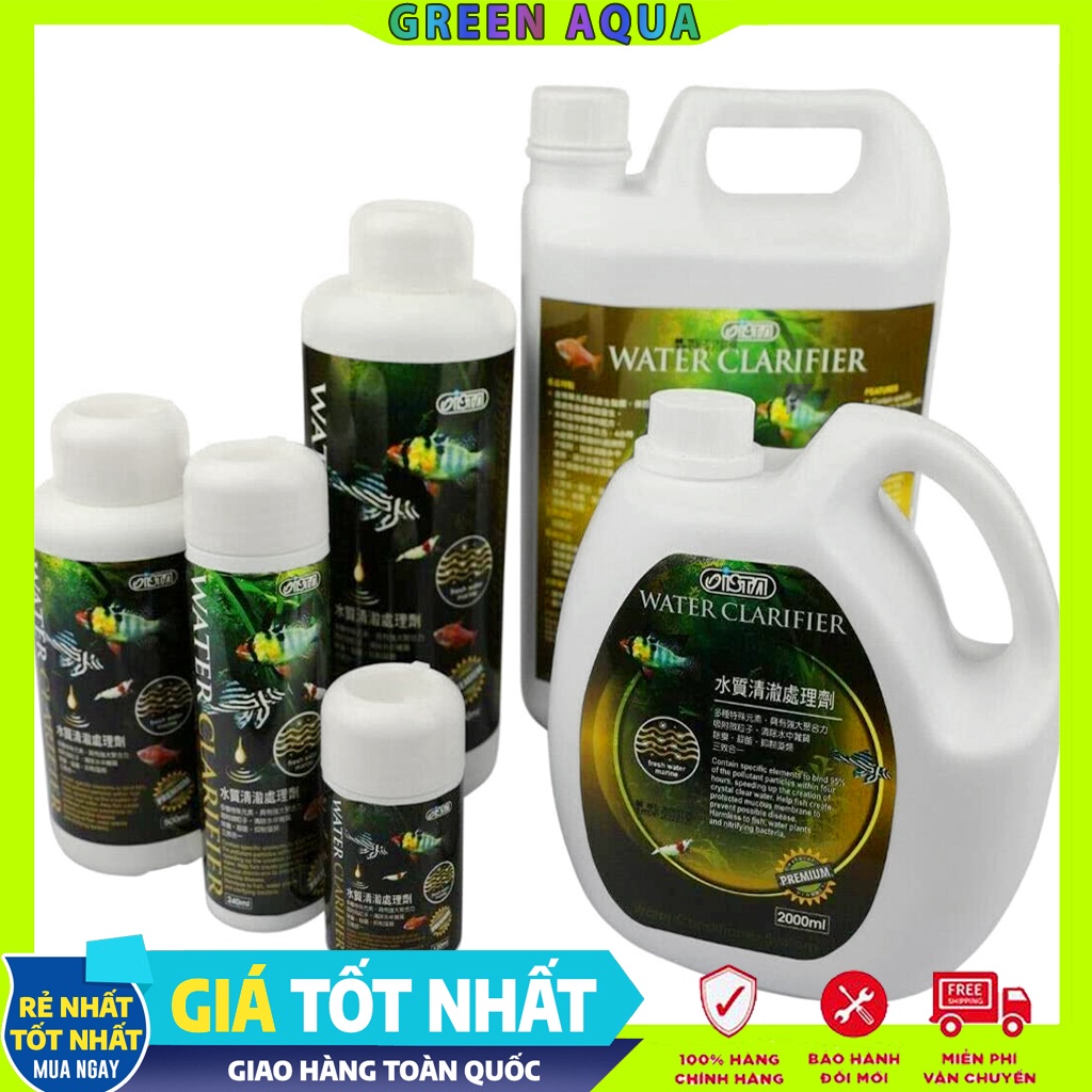 ISTA - Premium Water Clarifier (Chai 500 ml) | Khử bụi đục, mùi hôi, giúp làm trong nước hồ cá thủy sinh
