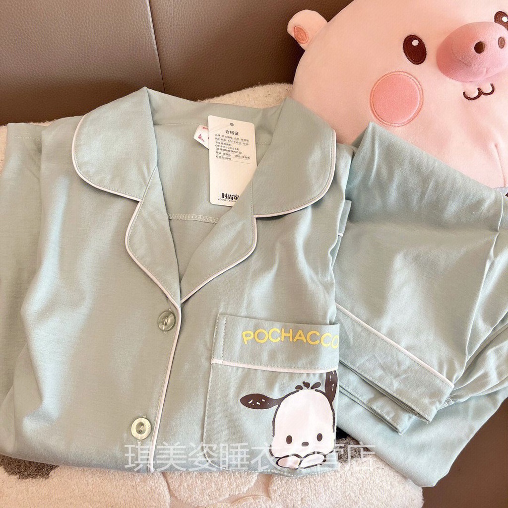 Bộ Đồ Ngủ Tay Dài In Hình Hoạt Hình Dễ Thương Thời Trang Xuân Thu Cho Nữ