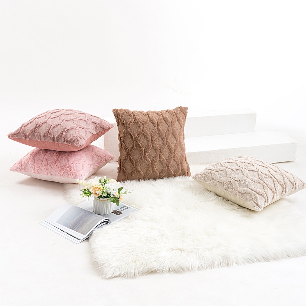 Vỏ Gối Màu Trơn Mềm Mại Kích Thước 30 * 35 / 45 * 45 / 50 * 50cm Phong Cách Bắc Âu