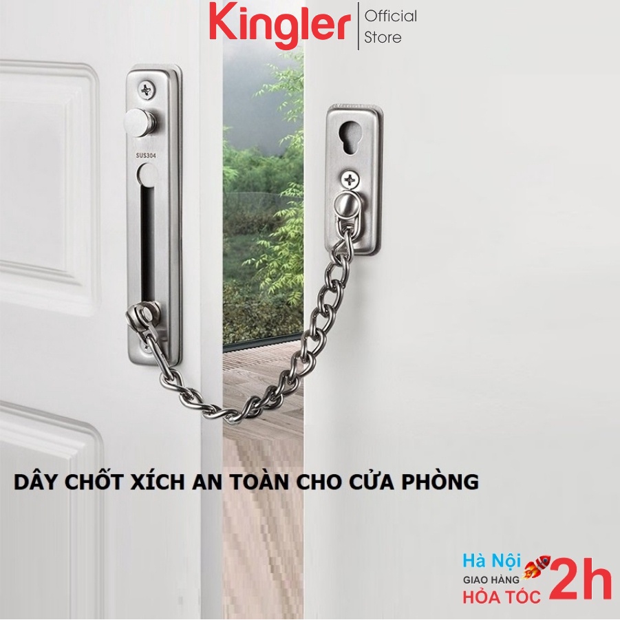 Dây Xích Chốt An Toàn, Hạn Chế Đẩy Cửa, Xích Cửa, Chốt Cửa An Toàn, Bảo Vệ Người Trong Gia Đình và Trẻ Nhỏ, Kingler 3100