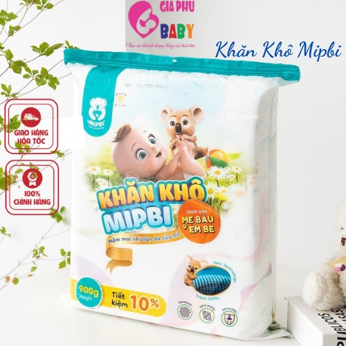 Khăn khô Mipbi chính hãng ( 900g/600g/300g ) đa năng dành cho bé