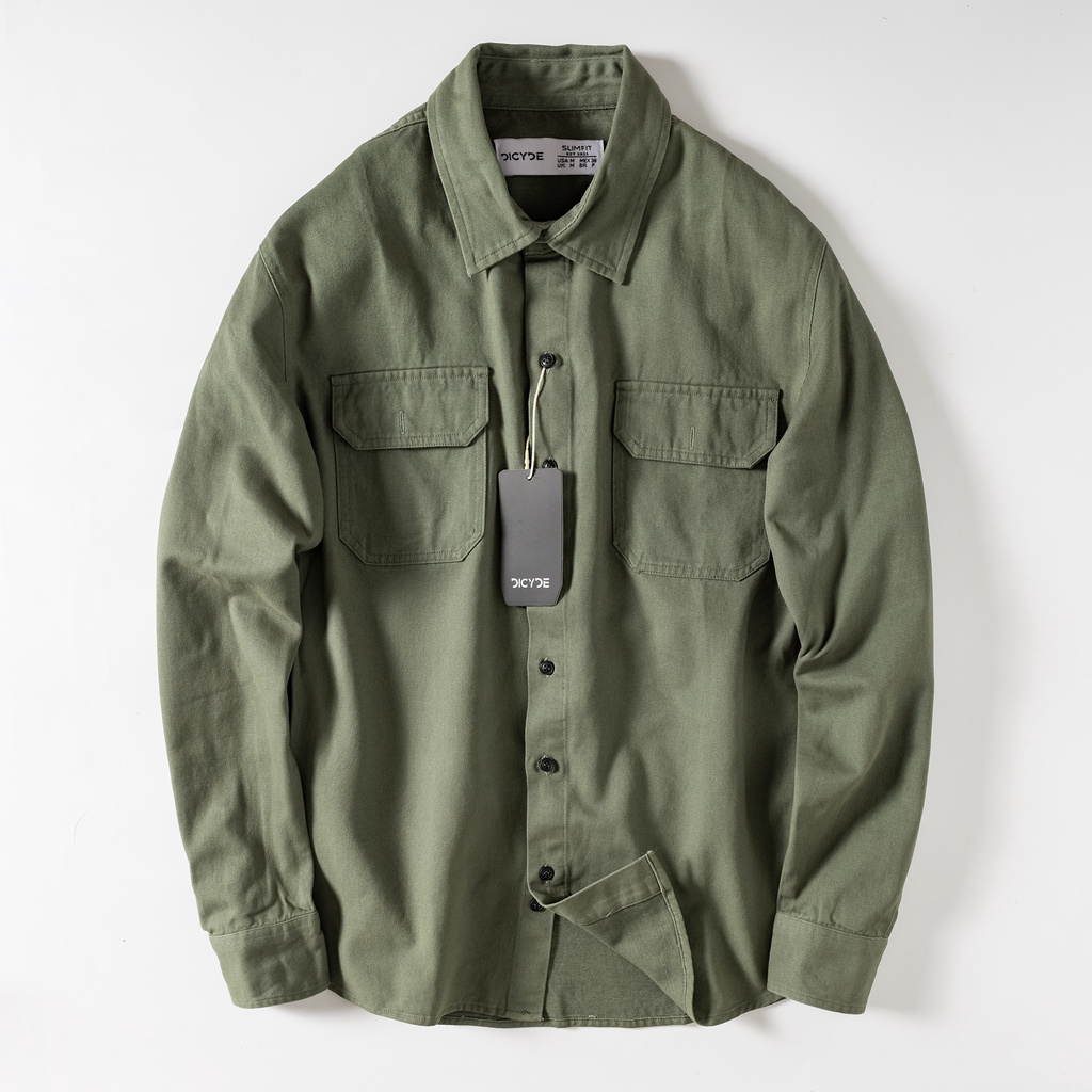 Áo sơ mi KaKi nam dài tay THE 727 023B Cao Cấp