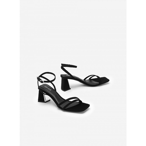 Vascara GIÀY SANDAL ANKLE STRAP QUAI ĐÔI NUBUCK - SDN 0728 - MÀU ĐEN