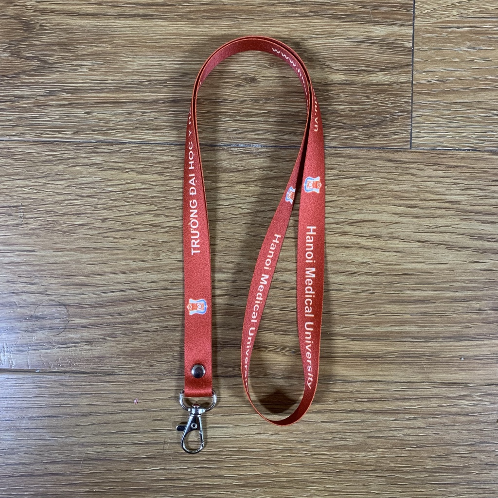3 BỘ DÂY ĐEO THẺ TRƯỜNG ĐẠI HỌC Y HÀ NỘI Bộ dây thẻ, bảng tên, bao đựng thẻ, dây đeo 1.5cm x 90cm