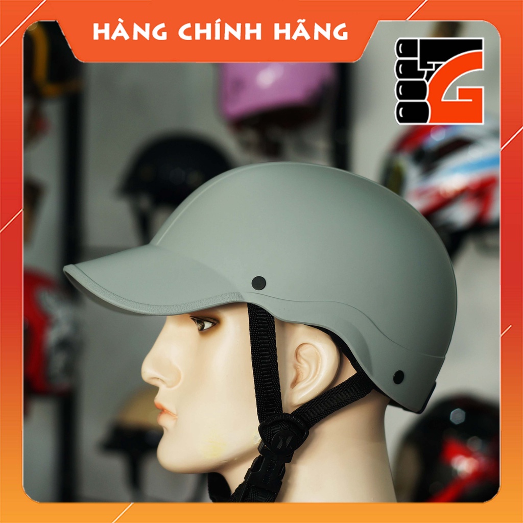Mũ Bảo Hiểm 1/2 NAPOLI Nón Kết màu xám xi măng Trẻ Trung - FREESIZE 54-59cm - Dùng cho người đi moto, xe máy
