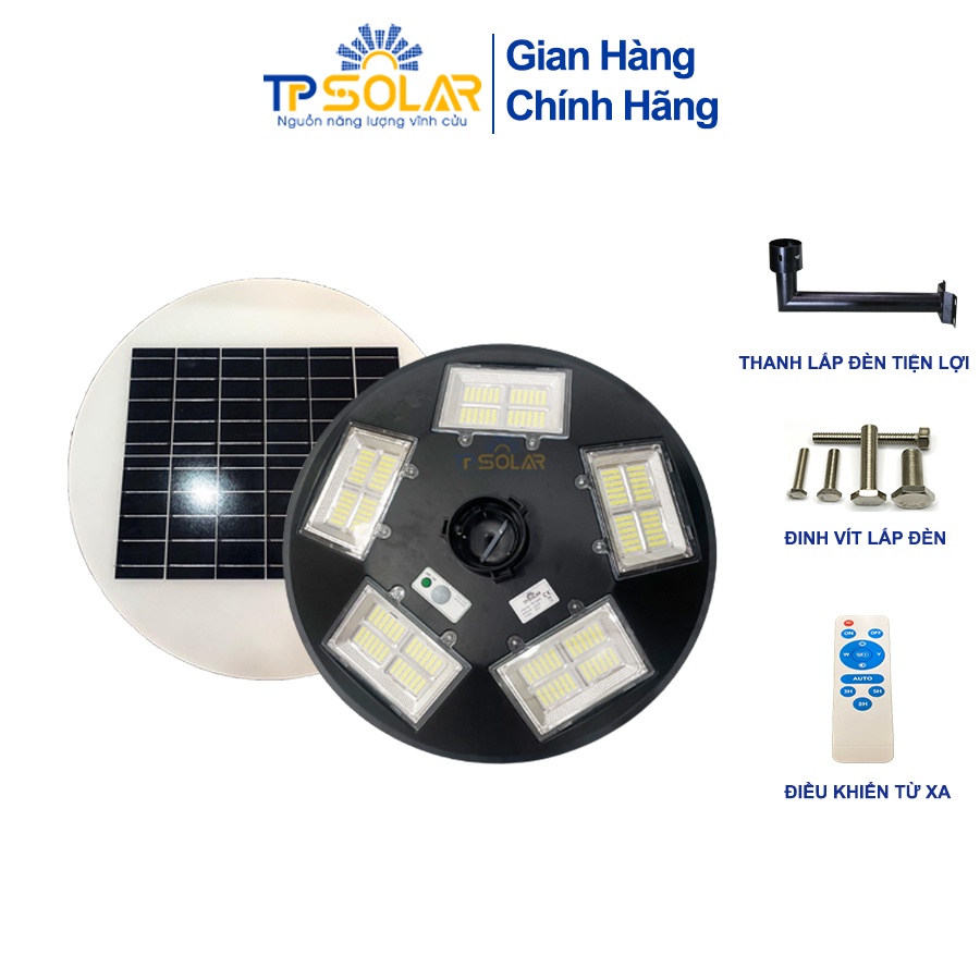 Đèn Sân Vườn Năng Lượng Mặt Trời TP Solar TP-U500 Công Suất 500W Bảo Hành 3 Năm, Cảm Biến Chuyển Động