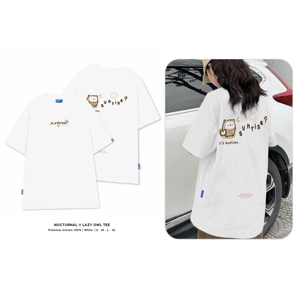 (FULL BOX) Áo Thun NOCTURNAL Lazy Owl Tee Cotton 100% Unisex Form Rộng Tay Lỡ Oversize Local Brand