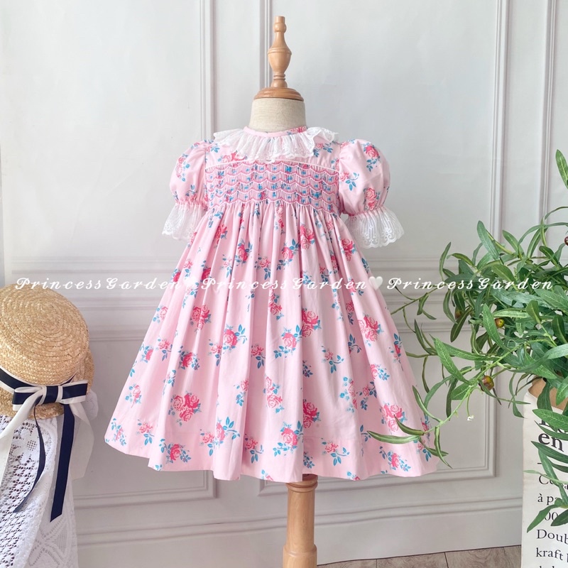 ĐẦM SMOCK HOA LƯỢN SÓNG