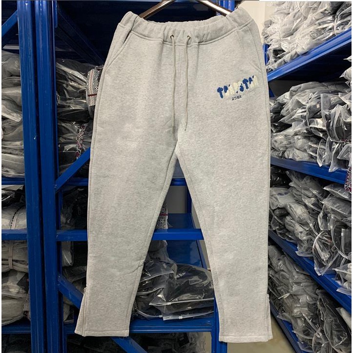 Chụp Thật Hàng Có Sẵn * * Trapstar * * Khăn Cotton Nỉ Tinh Khiết Thêu Màu Xanh Dương Trắng Gradient Cao Cấp Có Mũ Trùm Đầu Sw