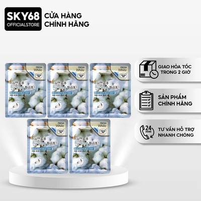 Combo 5 Mặt nạ tuyết dưỡng trắng da 3W Clinic Fresh White Mask Sheet 23g x 5
