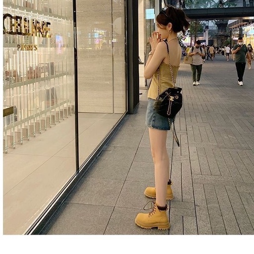 Bốt, boots cổ thấp buộc dây khâu đế phối da xịn 2022, 2023 Full box
