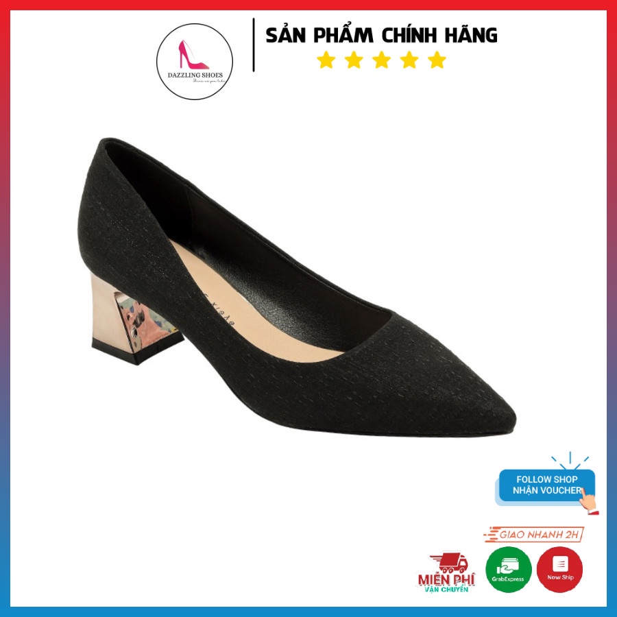 Giày Nữ Cao Cấp , Giày Cao Gót Nữ Mũi Nhọn, Đế Vuông Cao 5P, Lụa Bọc Satin Cao Cấp, Kiểu Dáng Trẻ trung, Thoải mái-DA778